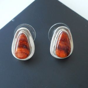 Spiny Oyster Sterling Earrings, Gertrude Zachary